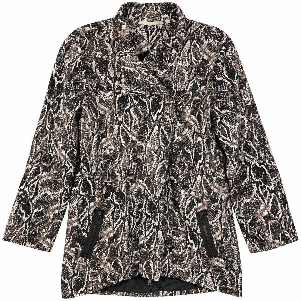 Soft Surroundings Snake Print Jacket Lightweight Nylon Medium Rain Windbreaker